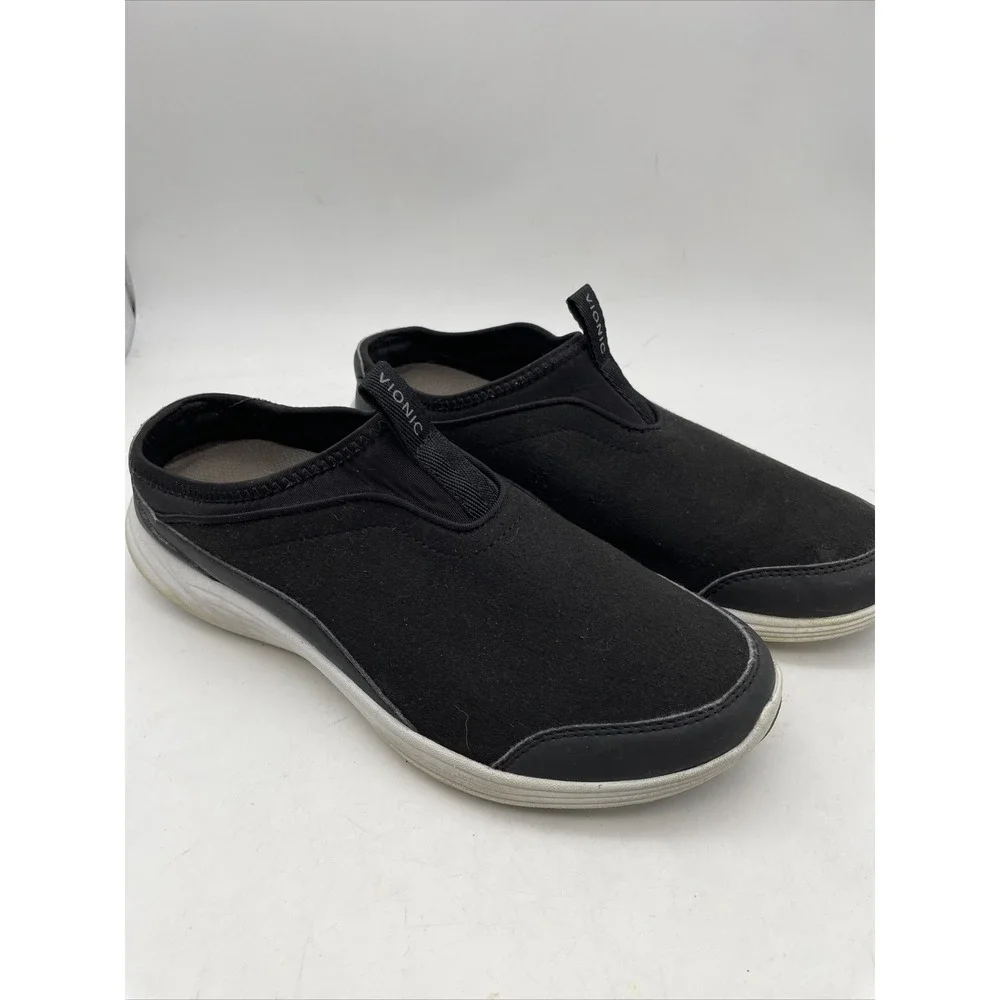 Vionic Adell Black‎ Suede Comfort Slip-on Flat Shoe Women's sizes 9.5